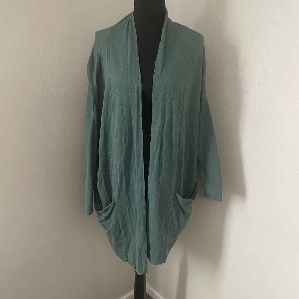 PACT Sustainable 100% Organic Cotton Cardigan Airplane Wrap M/L Pockets Granola